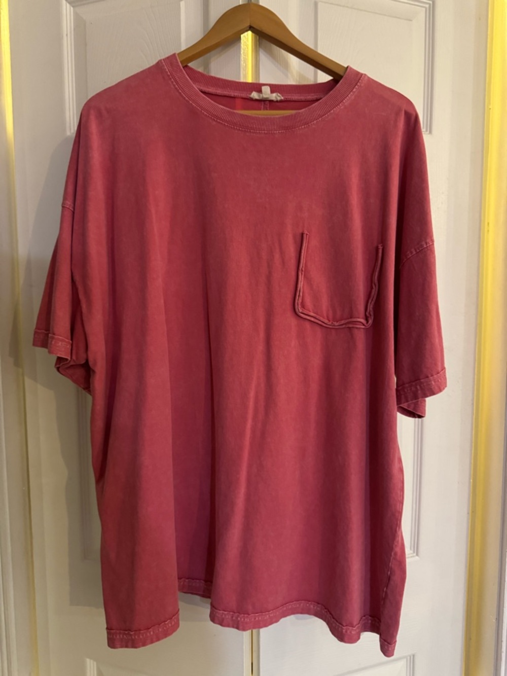 easel Washed Pocket Tee/Tunic in Rose 1X EUC worn only a few times